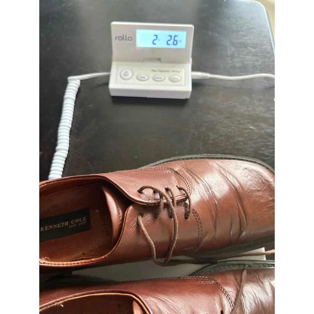 Vintage Kenneth Cole NY Republican Derby Shoes Brown Leather Y2K Italy 41 8